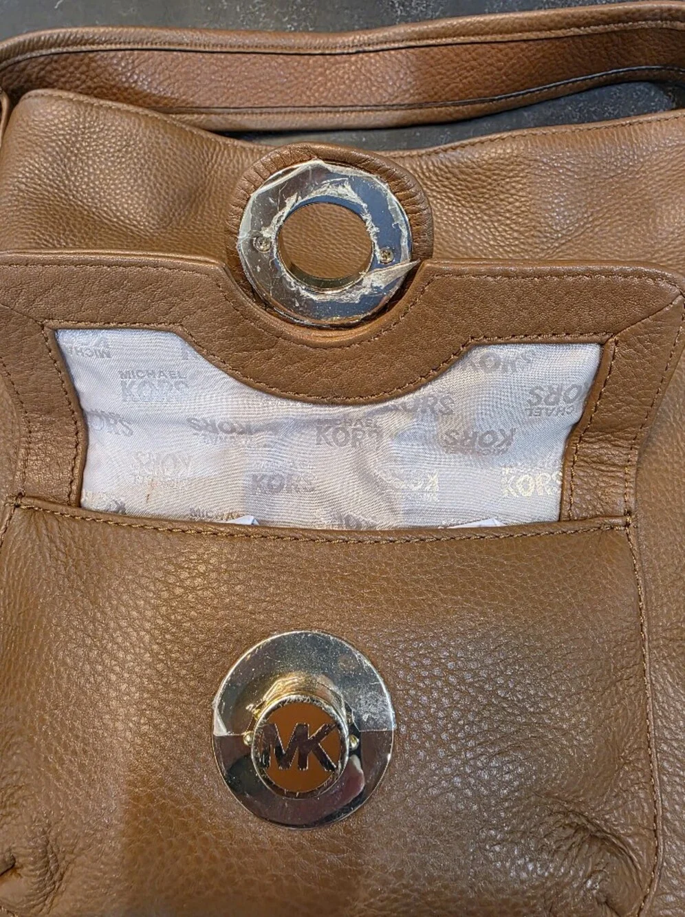 Michael Kors Caramel/Cognac Brown Leather Shoulder Bag